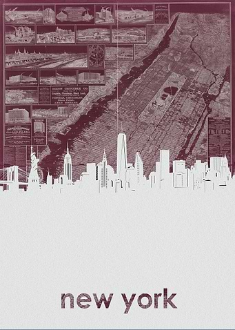New York skyline map 3