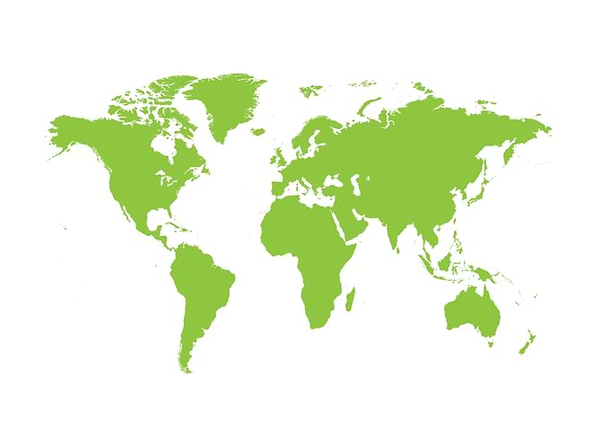 World map green