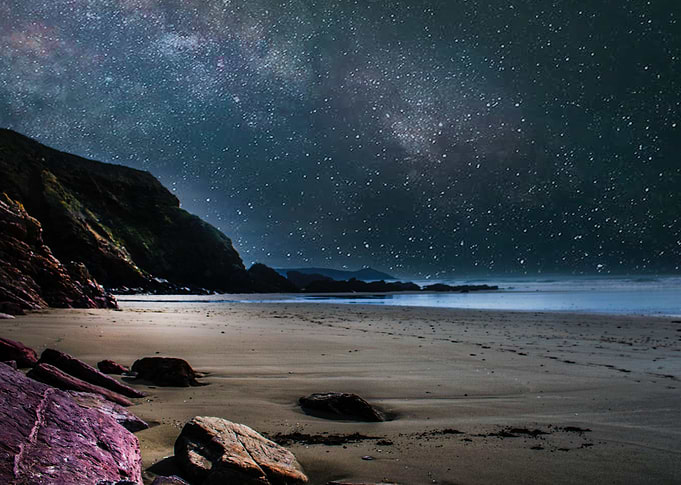Evening Lit Beach Cliffs