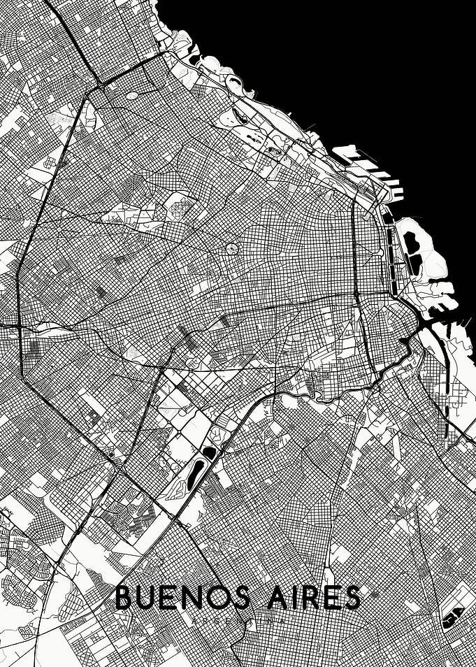Buenos Aires map white