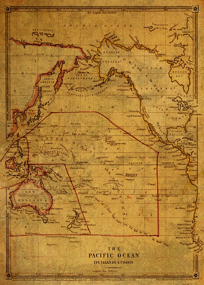 Pacific Ocean Map 1838