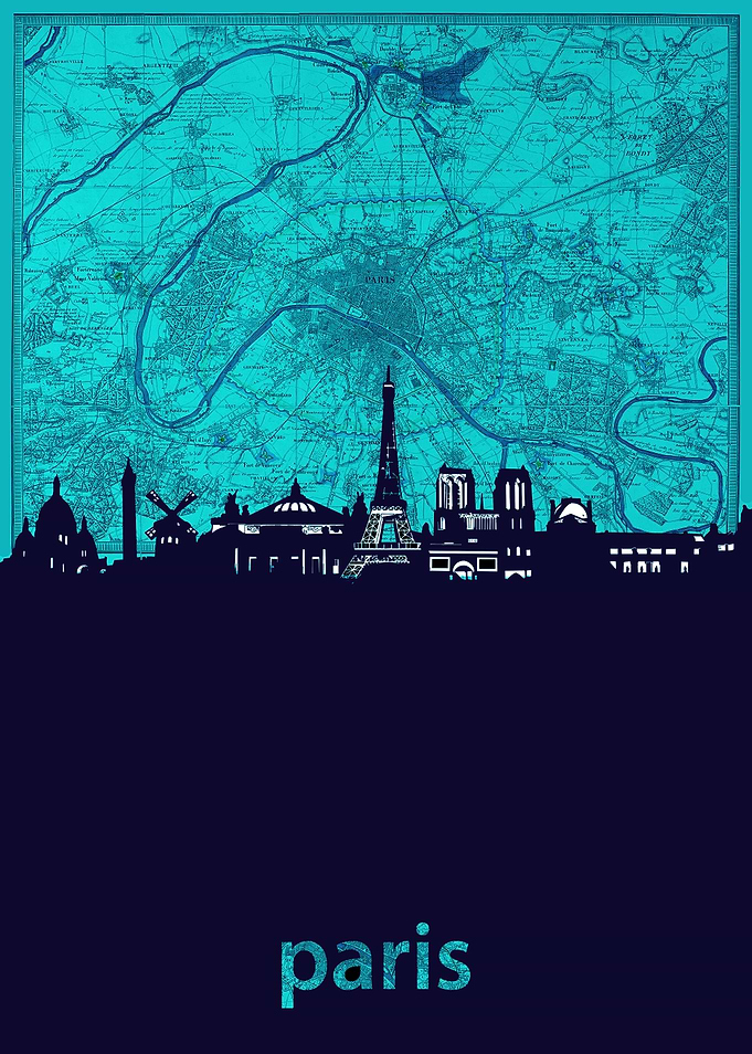 Paris skyline map 4