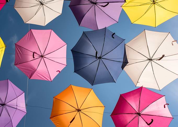 Umbrellas over the sky