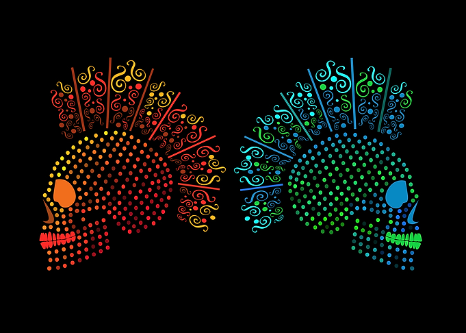 Punk skulls halftone