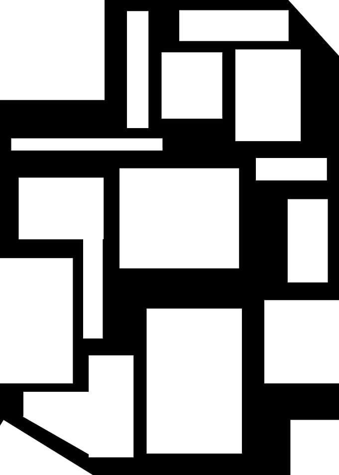 Boxes in white