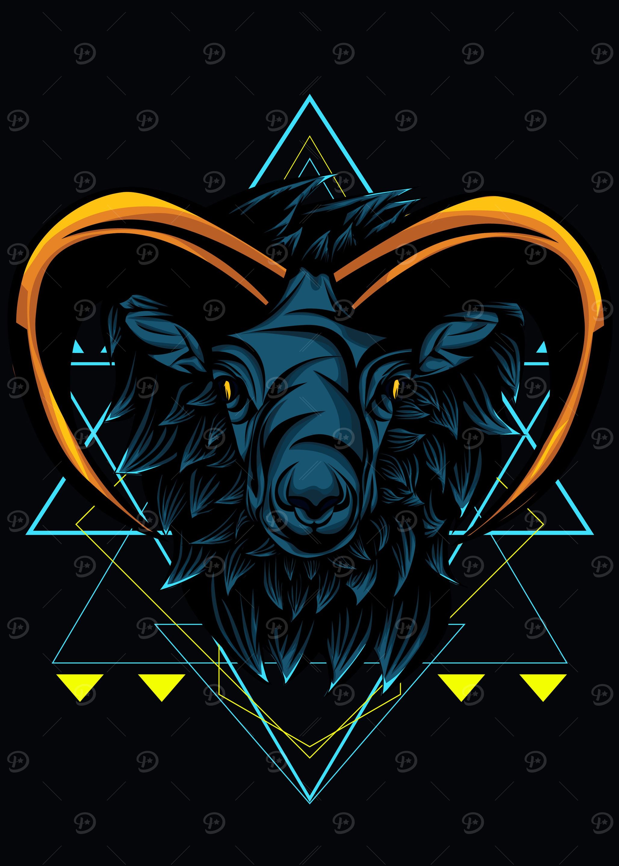 Mhytical Goat Sacred Geome