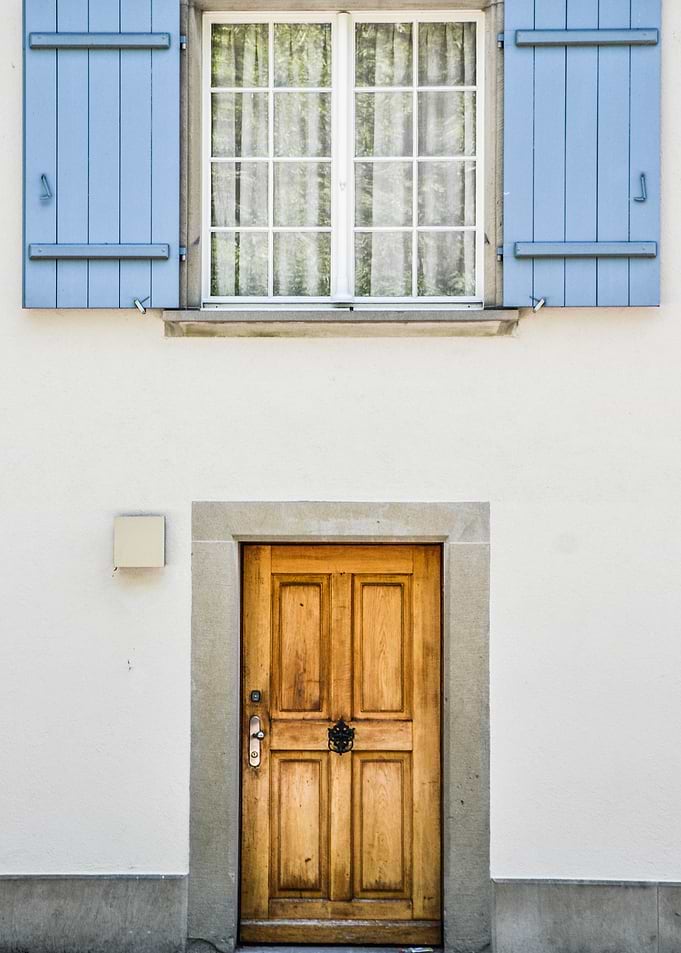 Pretty light blue house