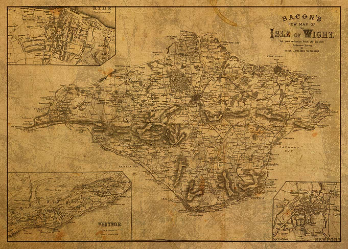 Isle of Wight UK Map 1885