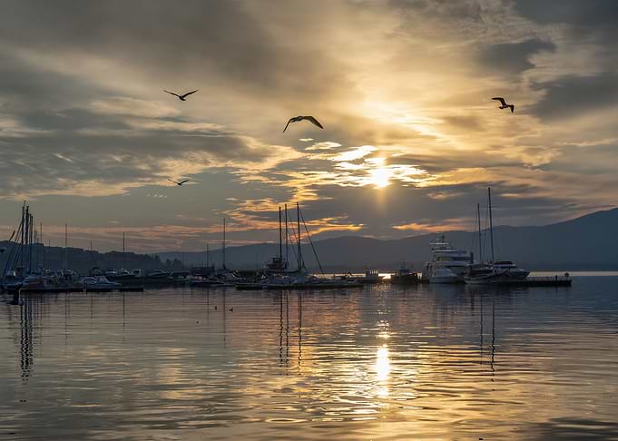 Sunset over the sea