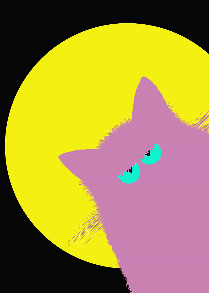 Full Moon Lilac Cat