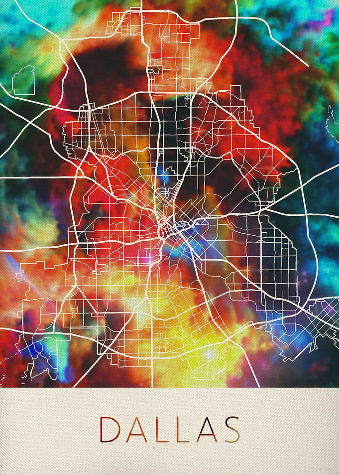 Dallas Texas Watercolor