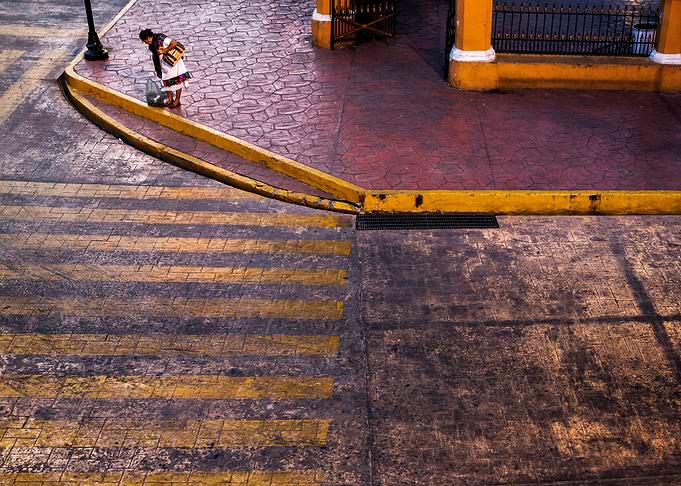 Crossing street