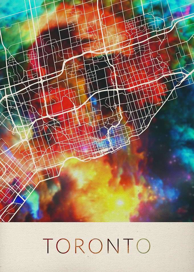 Toronto Watercolor Map