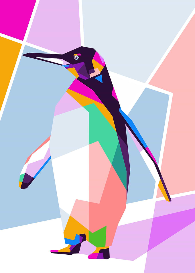 Cute Penguin Pop Art