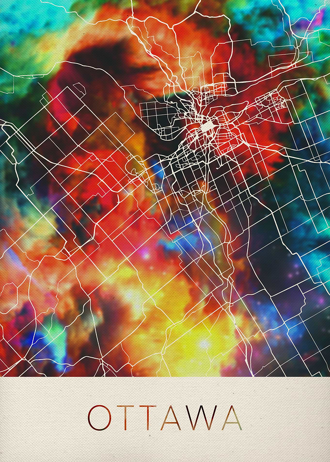Ottawa Watercolor City Map