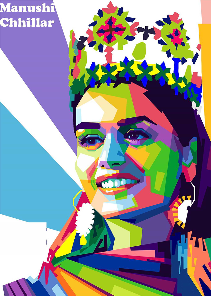 Manushi Chhillar WPAP ART