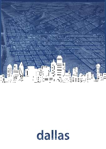 Dallas skyline blue