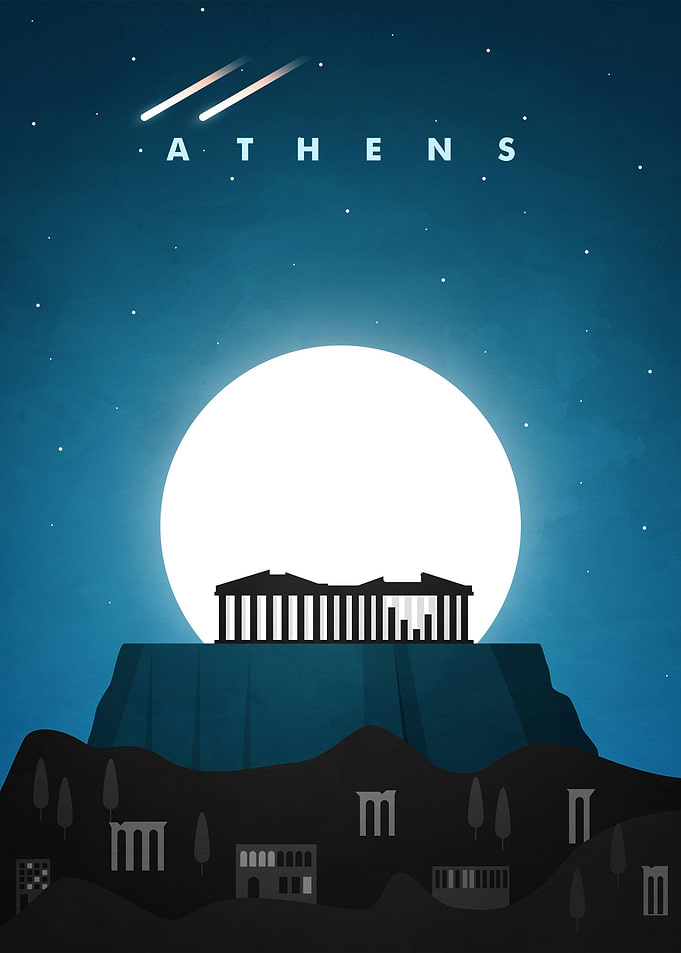 Athens Travel Poster