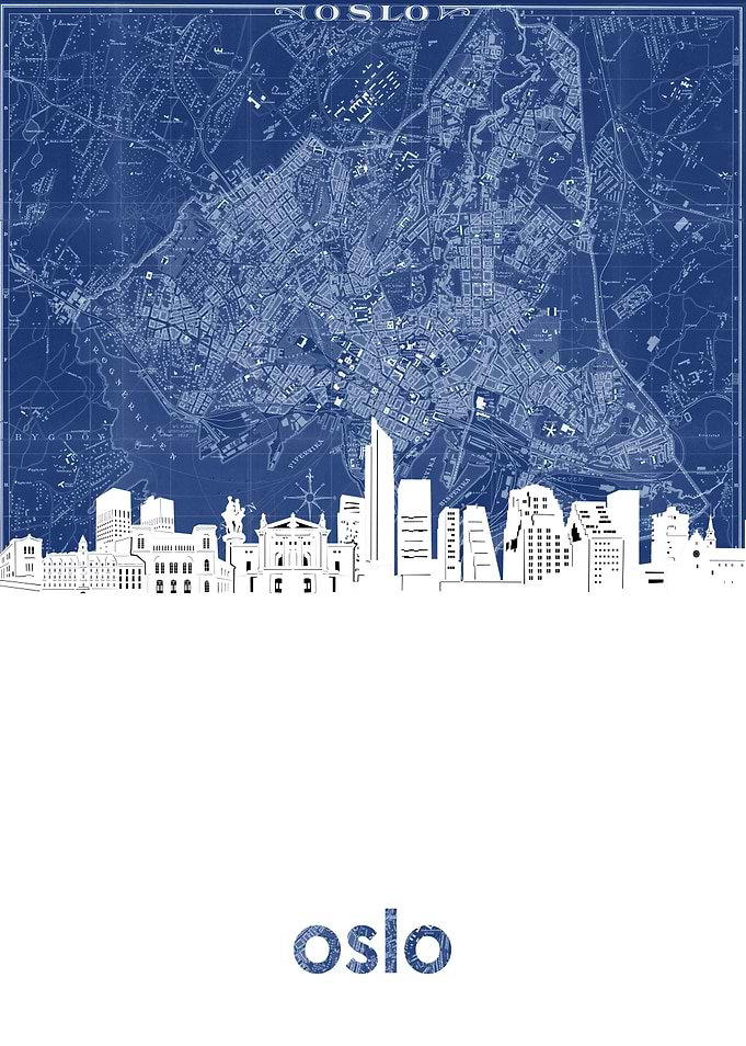 Oslo skyline blue