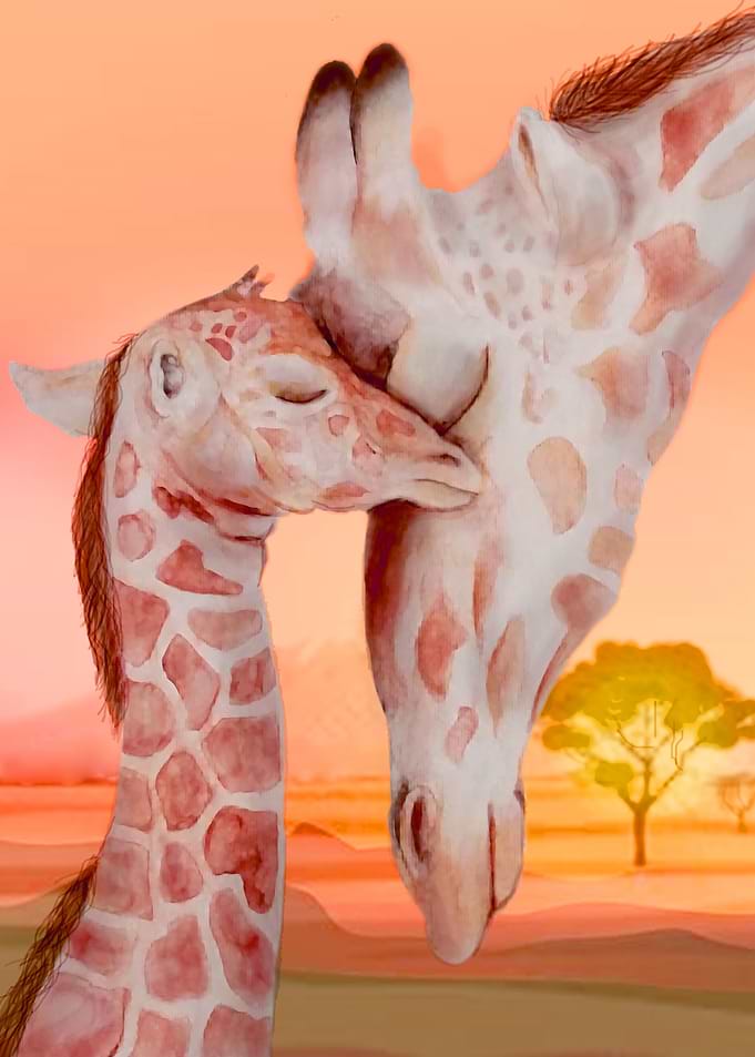 Giraffe Mom Child