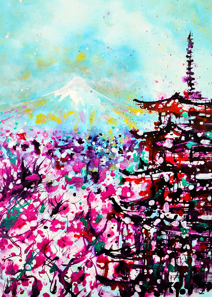 Chureito Pagoda In Spring