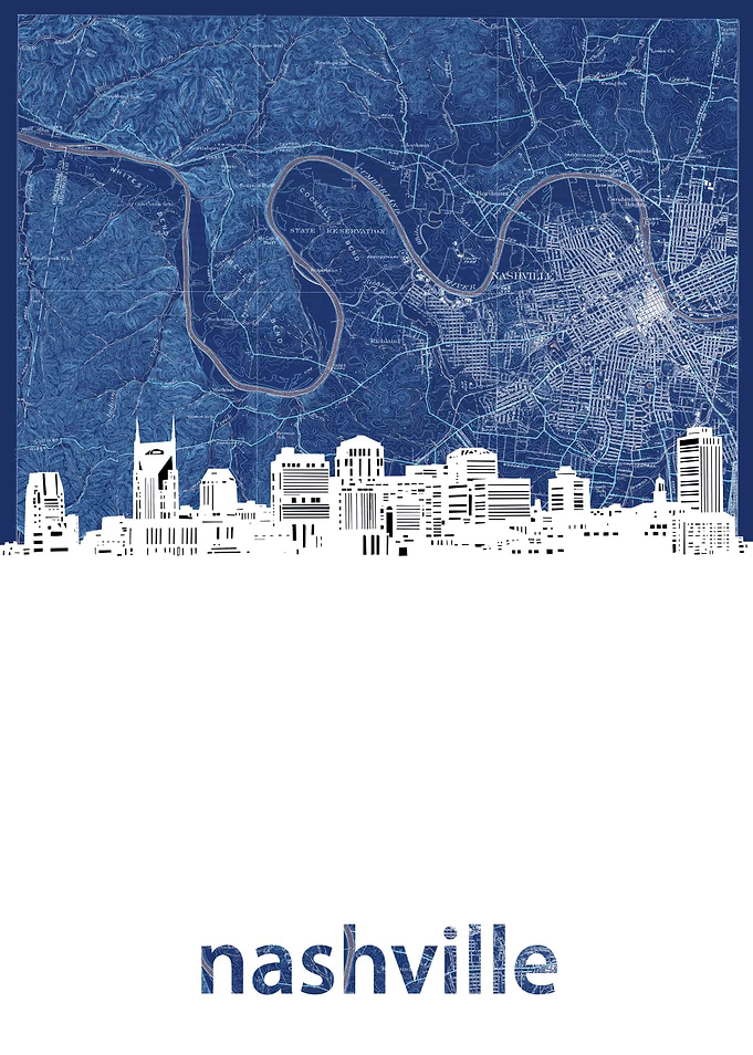 Nashville skyline blue