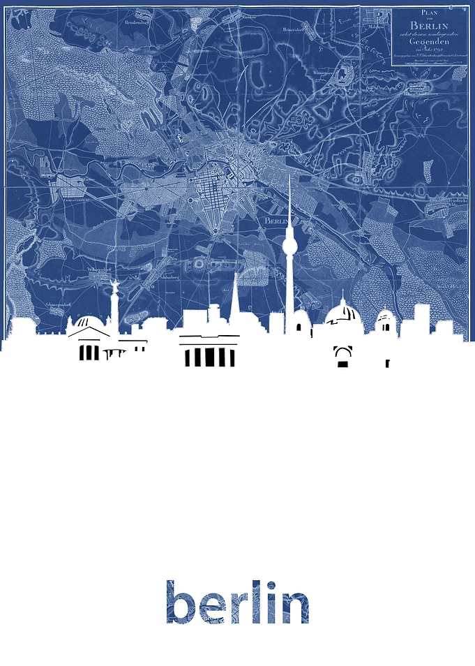 Berlin skyline blue