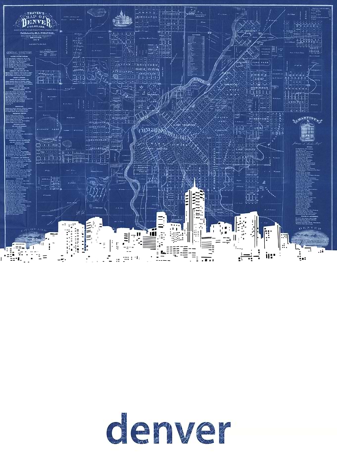 Denver skyline blue