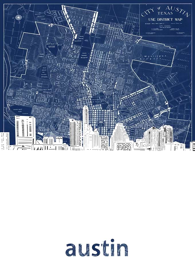 Austin skyline blue