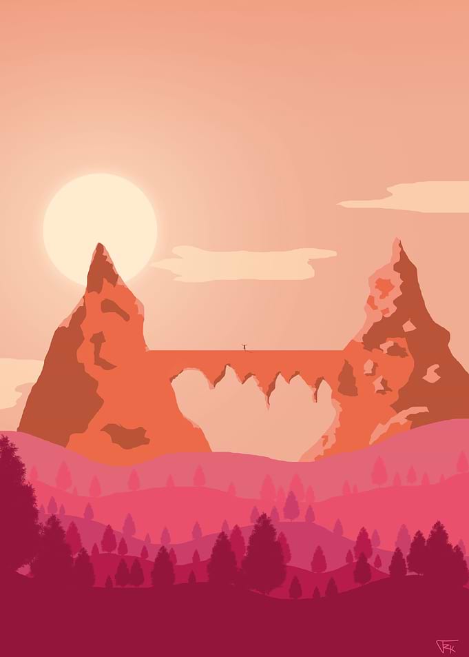 Woods and Mountain