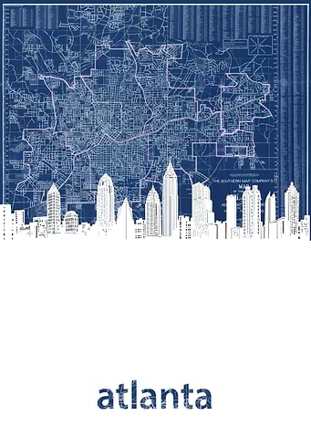 Atlanta skyline blue