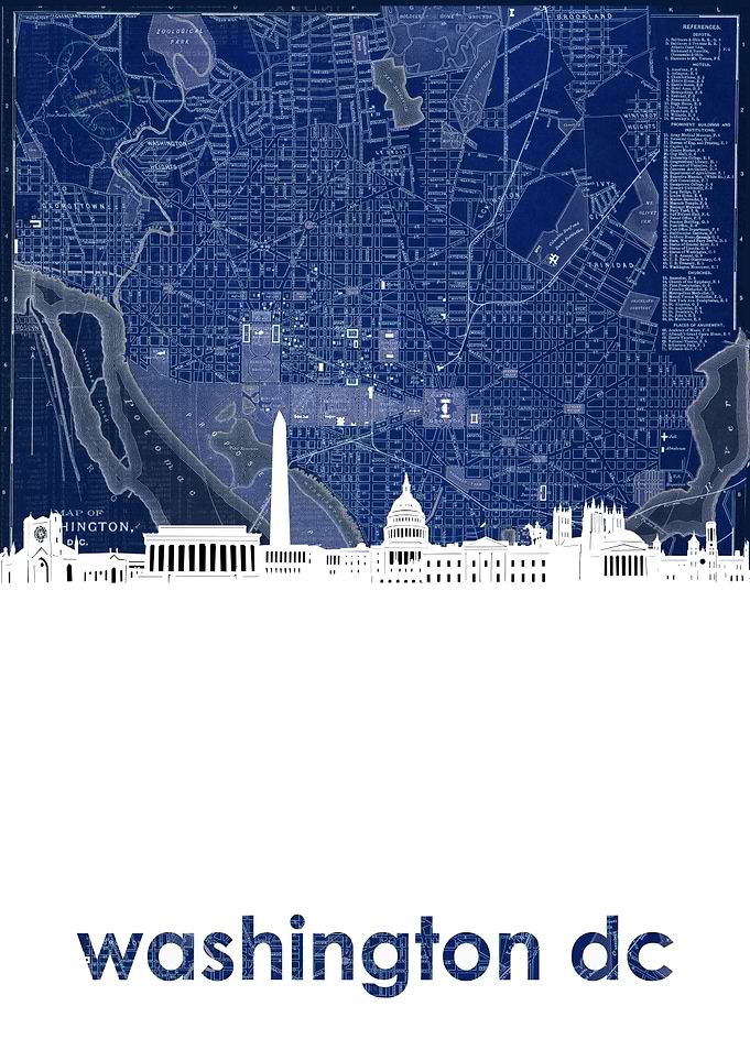 Washington dc skyline blue