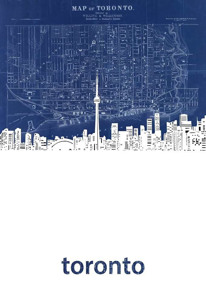 Toronto skyline blue
