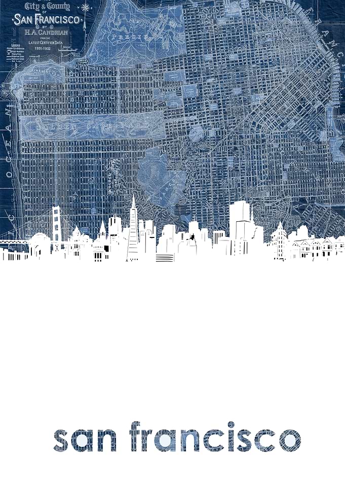 San Francisco skyline blue