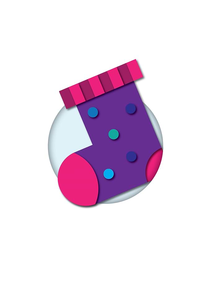 Christmas sock cutout