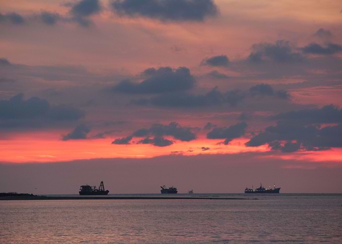 Sunset in Melaka beach