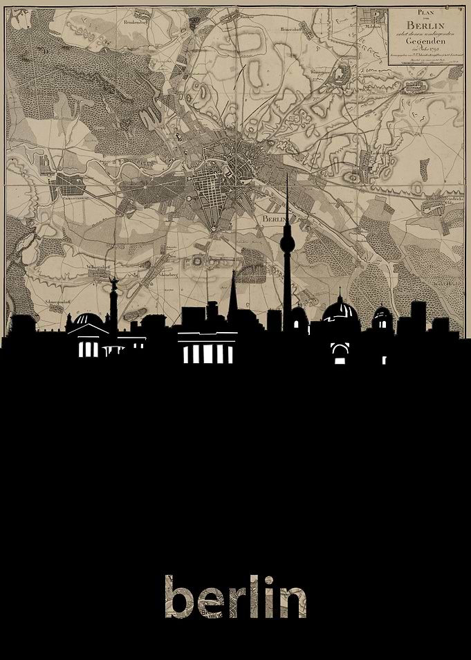 Berlin skyline sepia