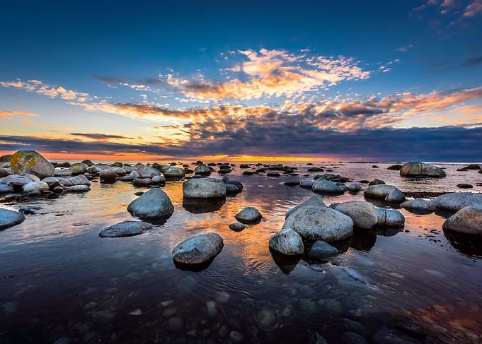 Sunset at the Rocky Beach