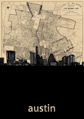 Austin skyline sepia