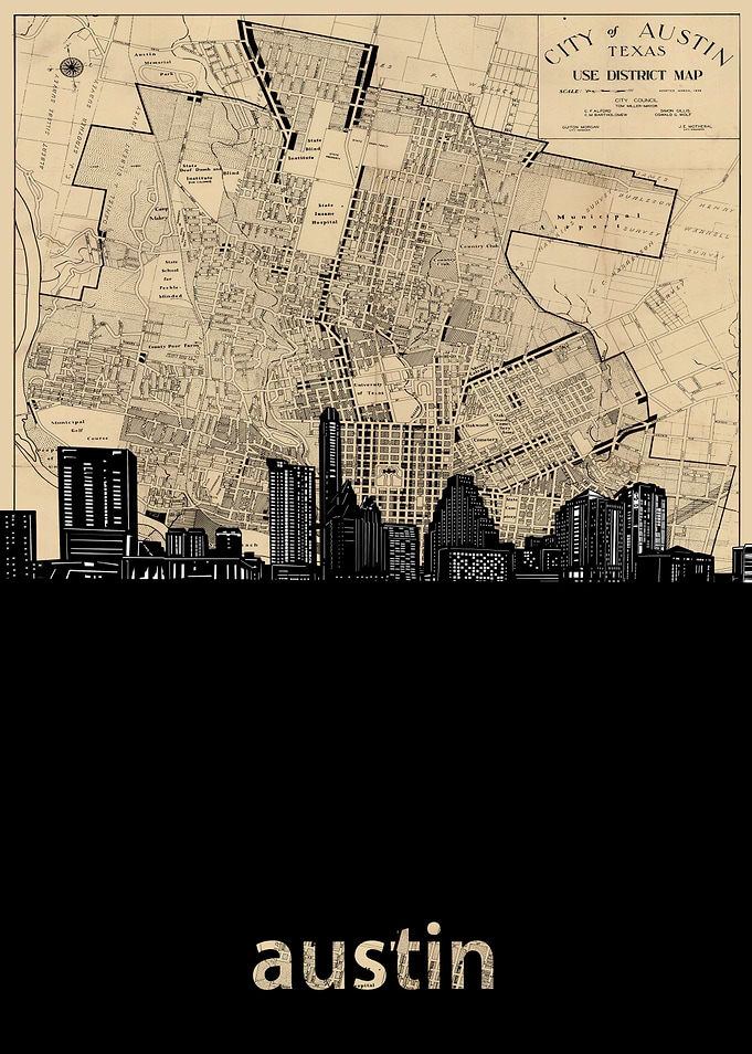 Austin skyline sepia