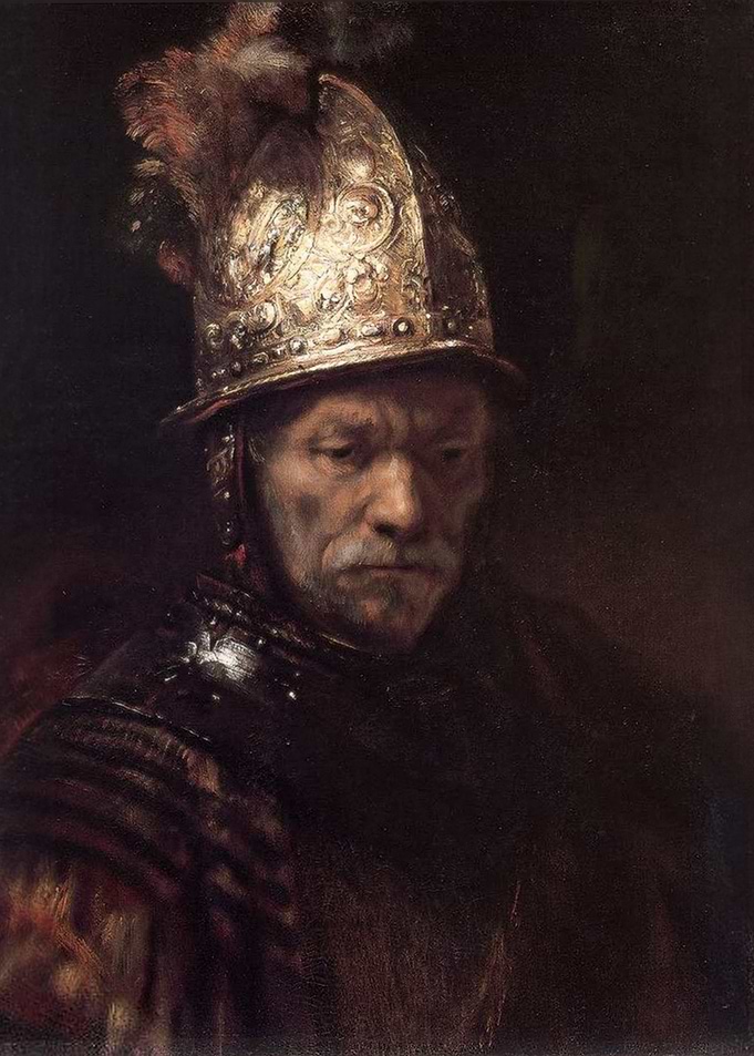 Man with a golden helmet