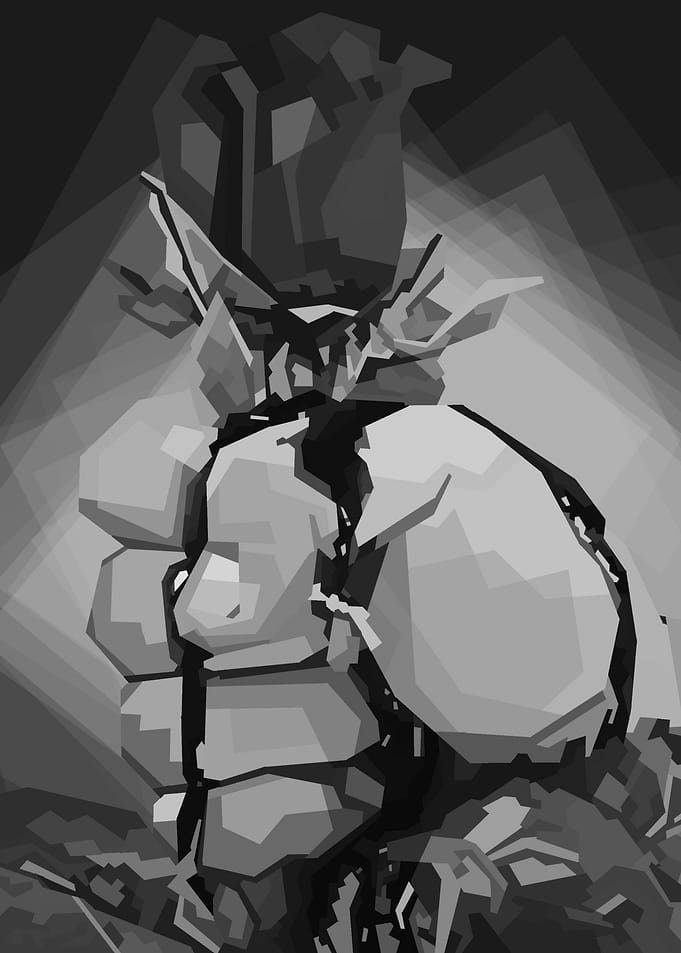 rose flower grayscale