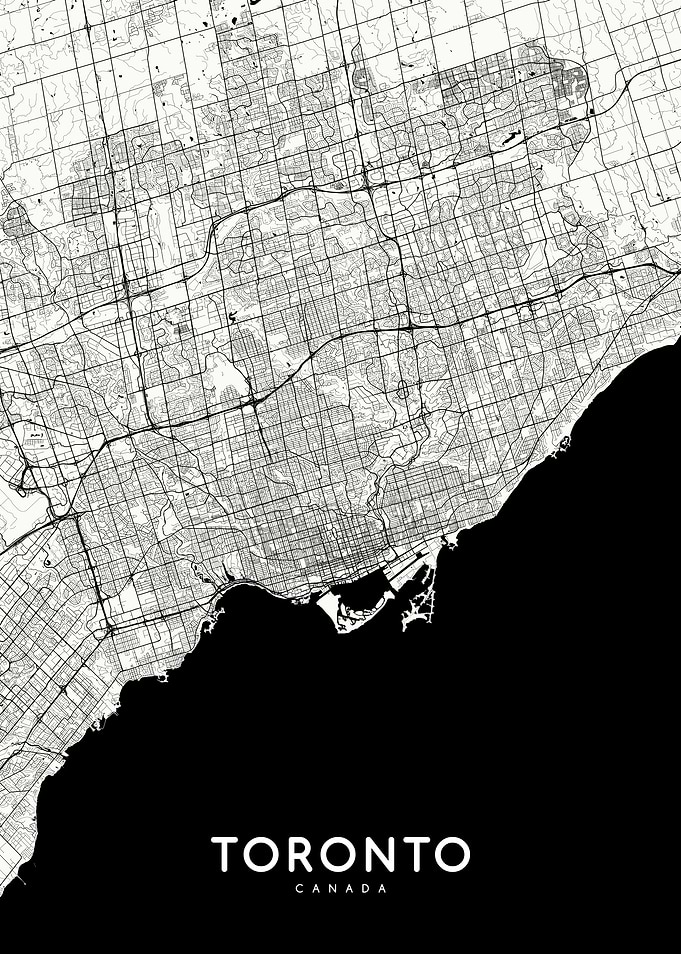Toronto map white