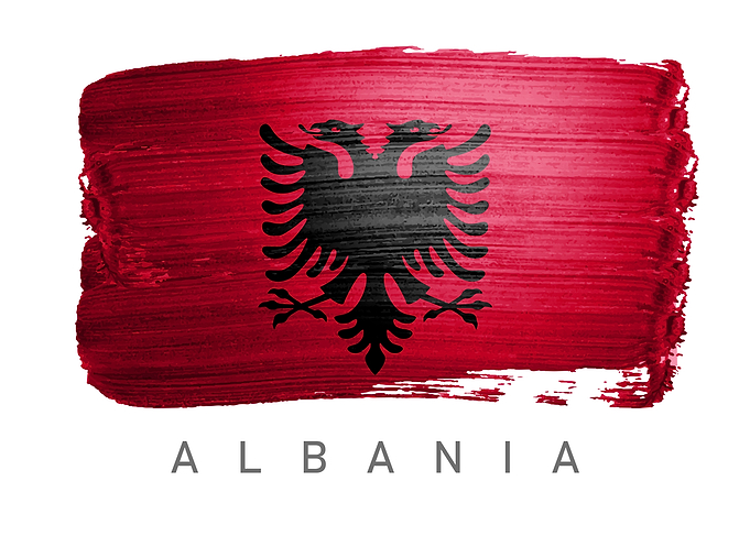Albania flag map brush
