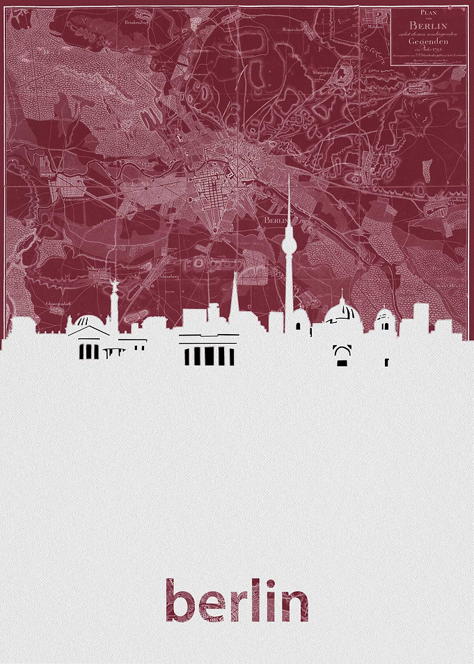 Berlin skyline red