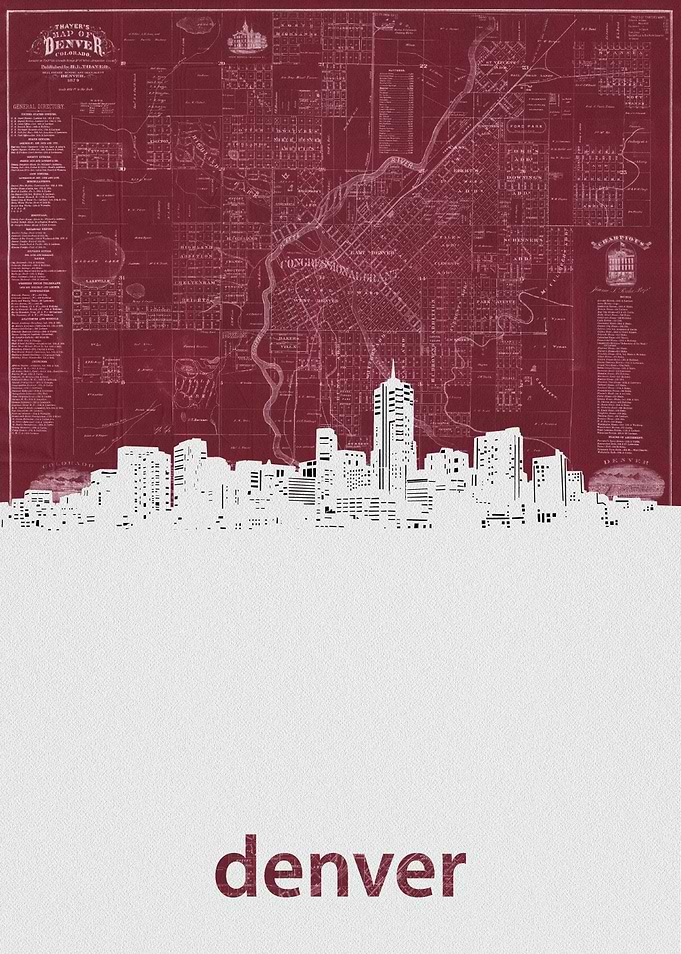 Denver skyline red