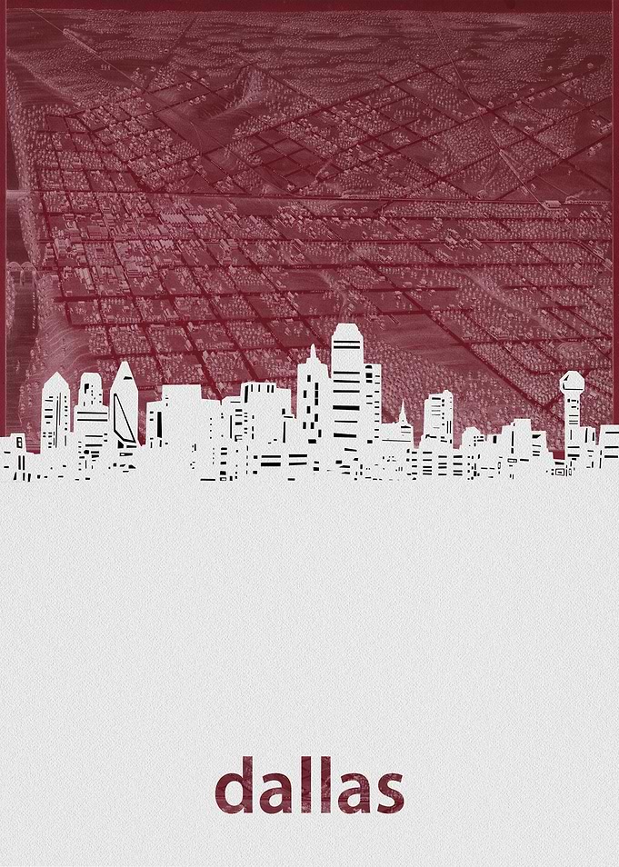 Dallas skyline red