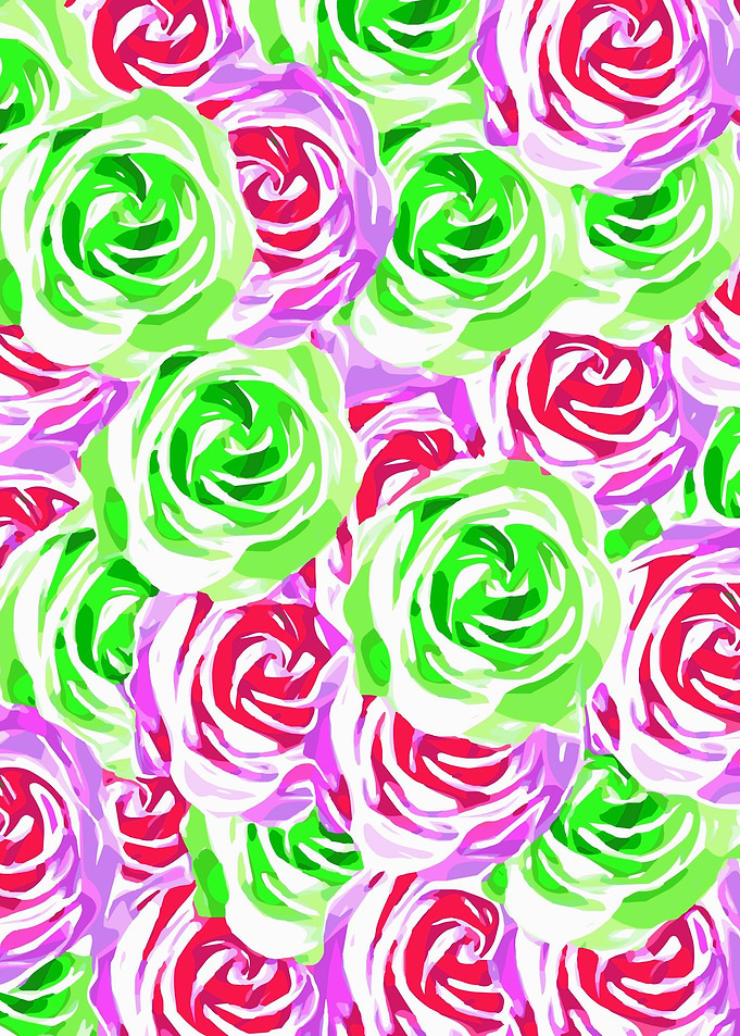 blooming pink rose pattern