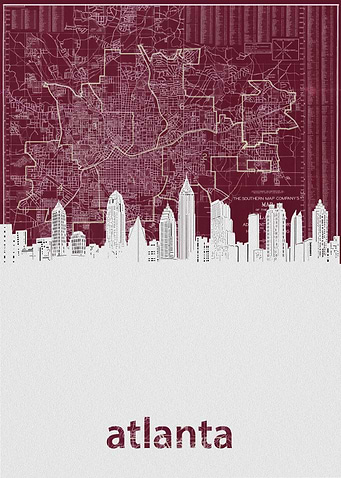 Atlanta skyline red