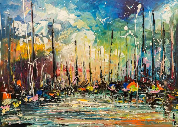 Sunset in harbor